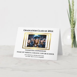 Afstuderen Celebration Custom Photo Plain Gold Kaart