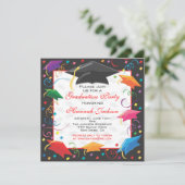 Afstuderen Celebration Party Invitation Kaart (Staand voorkant)