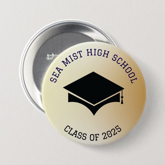 Afstuderen Ceremonie Button School Naam (Voorkant /achterkant)