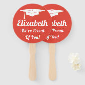 Afstuderen ceremonie feest schreeuwen handwaaier (Voorkant en achterkant)