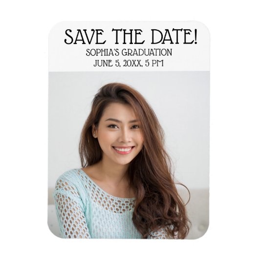 Afstuderen Ceremony Save the Date Square Photo Magneet (Verticaal)