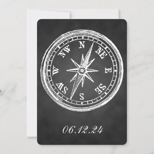 Afstuderen Chalkboard  Compass Black Kaart (Achterkant)