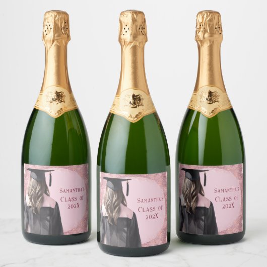 Afstuderen Champagne Gepersonaliseerde labels Sparkling Wijnetiket (Flessen)