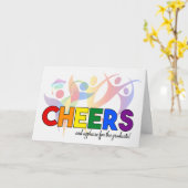 Afstuderen Cheers en Applaus LGBT Rainbow Theme Kaart (Gele Bloem)