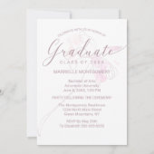 Afstuderen Chic Dusty Roos Script Floral Foto Aankondiging (Achterkant)