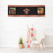 Afstuderen Chic Roos Gold Gefeliciteerd Foto Spandoek (Insitu)