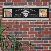 Afstuderen Chic Silver Gefeliciteerd Foto Spandoek