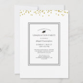 Afstuderen Chique Script Typografie Gouden Confett Kaart (Achterkant)