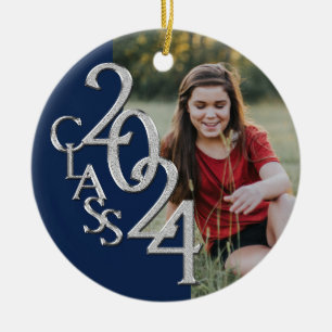 Afstuderen Class 2020 foto blauw zilver Keramisch Ornament