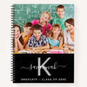 Afstuderen CLASS 2024 foto zwart wit monogram Notitieboek (Voorkant)