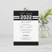 Afstuderen Class of 2025 Black White Afstudeerder Kaart (Staand voorkant)