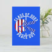 Afstuderen Class of 2025 Peace Out Afstuderen blau Kaart (Staand voorkant)