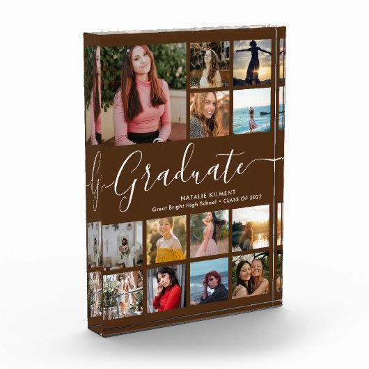 Afstuderen Collage Afstuderen bruin fotoblok (Links)