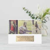 Afstuderen collage | Elegant goud multi-foto Aankondiging (Staand voorkant)