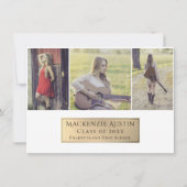 Afstuderen collage | Elegant goud multi-foto Aankondiging (Voorkant)