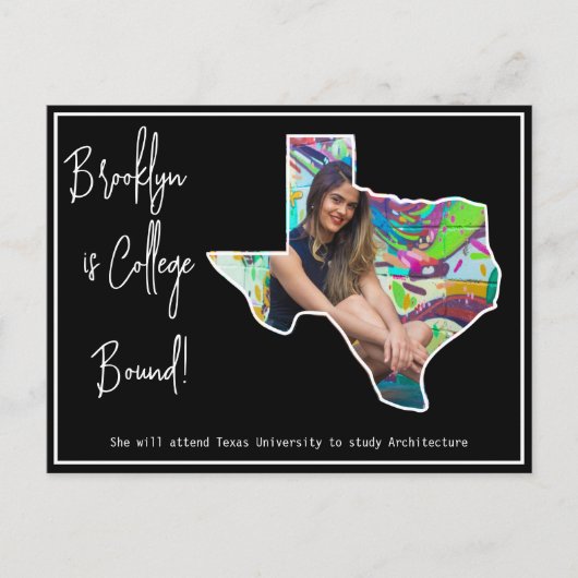 Afstuderen College Bound Texas Briefkaart (Voorkant)