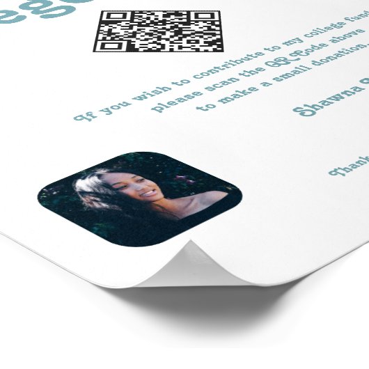 Afstuderen College Fonds Donatie QR Code Retro Sig Poster (Hoek)