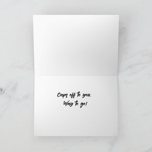 Afstuderen College-graad met Pet en zwart-wit Kaart (Binnen)