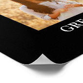 Afstuderen Congrats Fotocollage Modern Zwart Poster (Hoek)