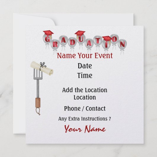 Afstuderen Cook Out / Party - SRF Kaart (Achterkant)