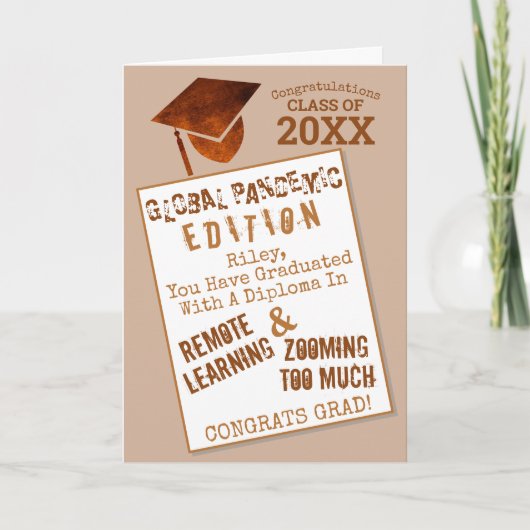 Afstuderen Copper Global Pandemic Funny Afstuderen Kaart (Voorkant)