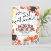 Afstuderen Crawfish Boil Invitation Kaart (Staand voorkant)
