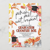 Afstuderen Crawfish Boil Invitation Kaart (Voorkant / Achterkant)