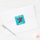 Afstuderen Crawfish Boil Seafood Cute Blue Party Vierkante Sticker (Envelop)
