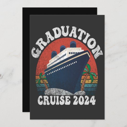 Afstuderen Cruise 2024 Funny Summer Vakantie Retro Aankondiging (Voorkant / Achterkant)