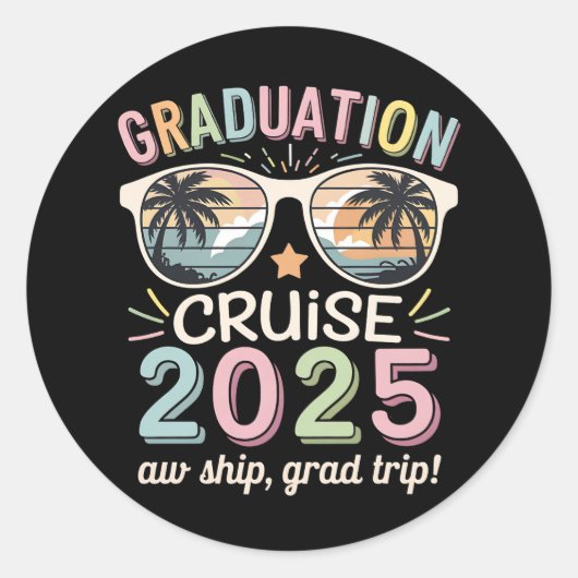Afstuderen Cruise 2025 Afstuderen Cruising Squad Ronde Sticker (Voorkant)