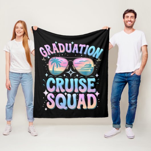 Afstuderen Cruise Squad Cruiseschip Retro Fleece Deken (In situ)