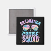 Afstuderen Cruise Squad Cruiseschip Retro Magneet (Voorkant / Achterkant)
