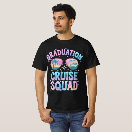Afstuderen Cruise Squad Cruiseschip Retro T-shirt (Voorkant volledig)