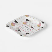 Afstuderen Cupcake Aangepast Papieren Bordje (Gebogen)