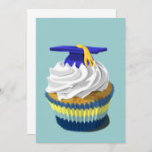 Afstuderen cupcake-uitnodiging kaart (Voorkant / Achterkant)