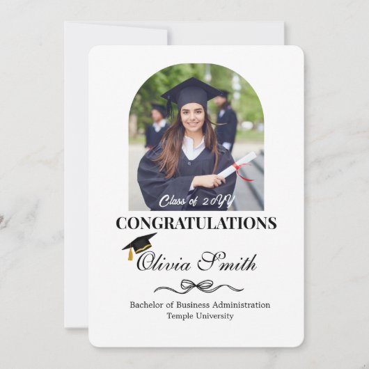 Afstuderen Custom Arch Foto van Afstuderen, Modern Feestdagenkaart (Voorkant)