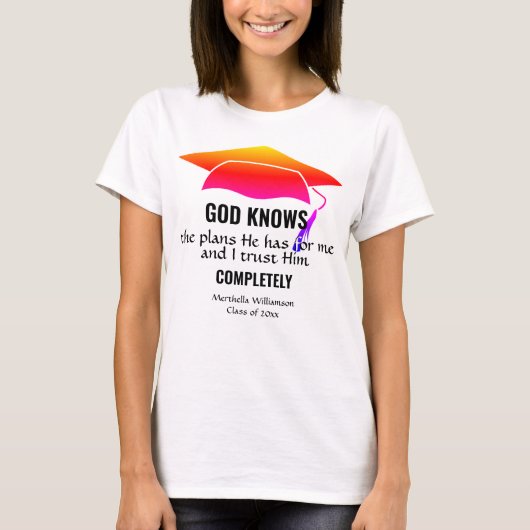 AFSTUDEREN Custom Christelijk GOD KENT DE PLANNEN T-shirt (Voorkant)