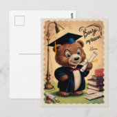 Afstuderen Cute Vintage Beer Briefkaart (Voorkant / Achterkant)