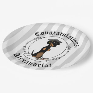 Afstuderen Dachshund Dog (zwart-wit) Cute Papieren Bordje