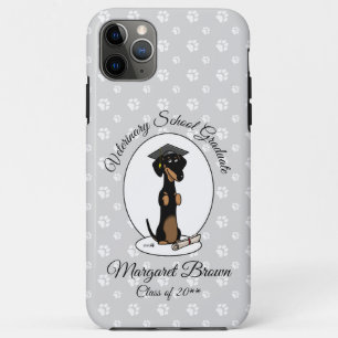 Afstuderen Dachshund (zwart & tan) - Kute dog iPhone 11 Pro Max Hoesje