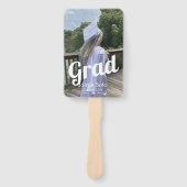 Afstuderen Dag Foto Bold Announge White Handwaaier (Voorkant)