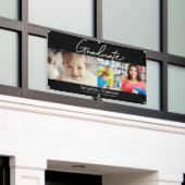 Afstuderen dan en nu Afstudeerder aangepaste foto Spandoek (Buitenkant Gebouw)