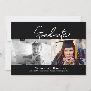 Afstuderen dan en nu Foto's Graduation Party Kaart