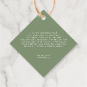 Afstuderen dank je moderne pampas sage green bedankjes labels (Achterkant)