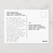 Afstuderen Dank U briefkaart vul uw eigen bericht  (Achterkant)