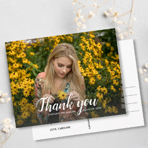 Afstuderen Dank u één groot Foto grafisch script Briefkaart