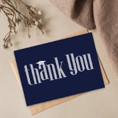 Afstuderen Dank u Foto Navy Blue Modern Elegant Bedankkaart