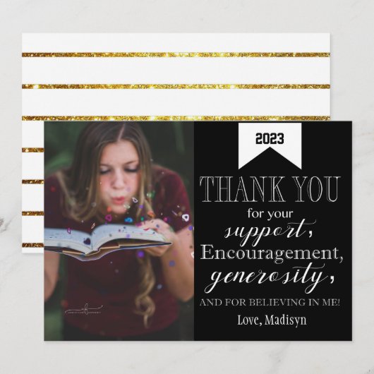 Afstuderen Dank u Fotokaart Minimalist Bedankkaart (Voorkant / Achterkant)