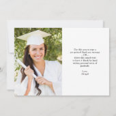 Afstuderen DANK U Fotoscript Afstudeerder Pet Bedankkaart (Achterkant)