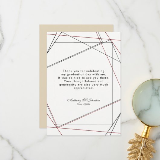 Afstuderen Dank u Geometrisch Ontwerp Bedankkaart (Voorkant / Achterkant in situ)